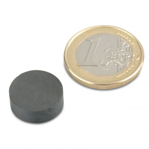 Disque magnétique Ø 15,0 x 5,0 mm Y35 ferrite - adhérence 550 g