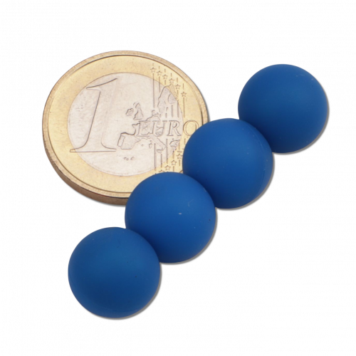 Sphère magnétique néodyme bleue avec revêtement silicone Ø 12 mm, lot de 4