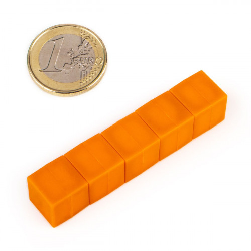 Aimant néodyme 13 x 13 x 13 mm avec revêtement plastique