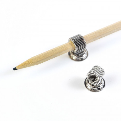 Porte-stylo magnétique "Pen Holder" argenté en lot de 2 avec crayon
