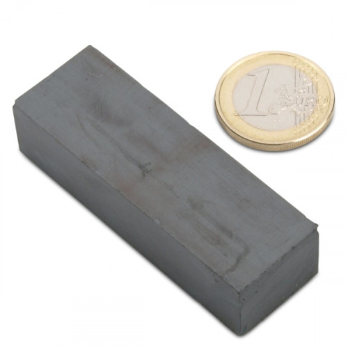 Cuboïde magnétique 60,0 x 20,0 x 15,0 mm Y35 ferrite - adhérence 3,5 kg